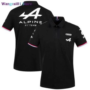 Camisetas masculinas Temporada Motorsport Alpine F1 Team que aprimoraram a camisa pólo branca Blackable Teamline Short Seve Polo Car Roupas