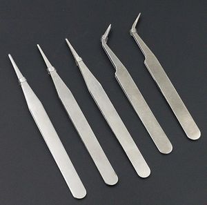 tweezers hand tools stainless steel straight curved head nipper for phone repairmen diy tools 500pcs lot
