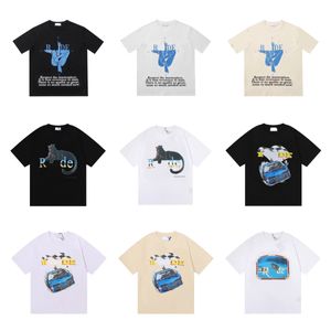 Summer Womens T-shirt Rhudes Designers for Men Tops Letter Polos Embroidery Tshirts Clothing Short Sleeved Tshirt Large Tees