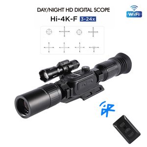 Digital Night Vision Scope 3-24X Sony 4K Wi-Fi с инфракрасным фонариком 10W 850 нм