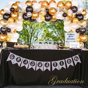 Party Decoration 120PC Balloon Arch Garland Pack Kit White & Black Gold Latex Balloons Bridal 875A