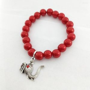 Strand Handmade gå med Sorority University Party Red White Beaded Greek Letters DST Elastic Armelets smycken