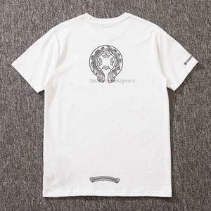 Ch Luxury TシャツメンズファッションTシャツブランドトップスTEES MEN SANSKRIT LETTERカップルスウェットシャツホースシューショートスリーブポロスクロスユニセックスティーTシャツfu2x