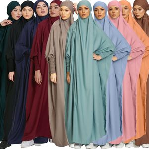 Ethnische Kleidung Eid mit Kapuze muslimische Frauen Hijab-Kleid Gebetskleidungsstück Jilbab Abaya Long Khimar Full Cover Ramadan-Kleid Abayas Islamische Kleidung Niqab 230325