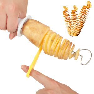 BBQ Tools Accessories Protable Potato BBQ Skewers For Camping Chips Maker slicer Potato Spiral Cutter Barbecue Tools Kitchen Accessories kitchen gadge 230324