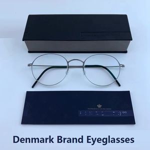 Sunglasses Frames High Quatity Denmark Brand Glasses Frame Men's Myopia Eyeglasses Screwless Ultralight Round Wire Pure Optical Eyewear 230325