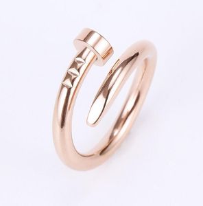 Designer Love Ring Luxury Jewelry Nail Rings for Women Men Titanium Steel Alloy Gold-Plated Process Fashion Accessories Never 276