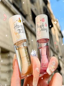 Peach Milk Honey Lip Balm Oil Relieves Dry Moisturizing Lip Gloss Fades Lines Water Light Lips Big Brush Head Cute Korean Makeup7658014