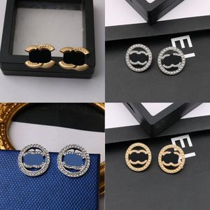 23ss 20estilo Mixed Brand Designers Letras Stud 18K Banhado a Ouro 925 Prata Famosa Feminina Brinco de Strass Jóias para Festa de Casamento