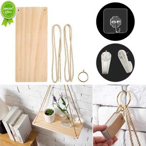 New Log Wall Decoration Hanging Rope Rack Flower Pot Storage Rack Hanging Ornament Free Drilling / No Trace Nail Installation