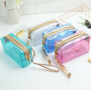 Transparent Cosmetic Bag, Clear PVC Travel Pouch Makeup Bag with Zipper for Travel DF137