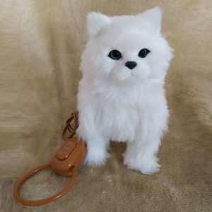 Electronic Plush Toys Electronic Plush Cat Music Robot Dog Singing Songs Walk Electric Kitten Leash Control Kitty Pet Cute Animal Toy For Kids Gift 230325