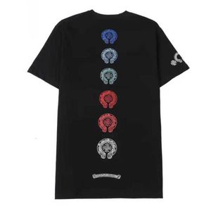 Ch lüks t-shirt klasik erkek marka üstleri tees erkek kadın sanskrit mektup kısa kollu at nalı çift tişörtler tasarımcı polos tshirts çapraz unisex tee gömlek 9eoy