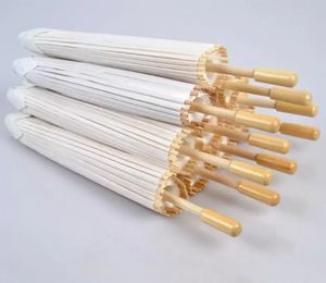 Поклонники зондовые зонты с зонтиком белой бумаги Деревянная ручка Японская китайская суда диаметром 60 см зонтики FY5699 SS0325