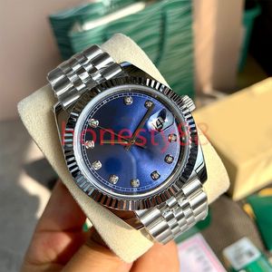 With diamond mens watch sapphire mirror 41mm automatic mechanism 36mm ladies fashion luxury date watch 904L stainless steel strap with box Wristwatches