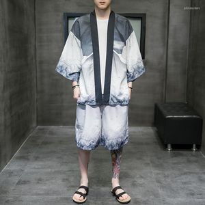 Aktywne zestawy Summer Men Yoga Tai Chi Martial Arts Zestaw Kimono Chines Style luźne chłodne otwarte przednie kurtka spodni jogger strój Casowy trening