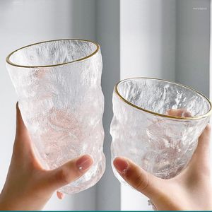 ワイングラス2PCS氷河パターンガラス高品質素敵な外観レベルウォーターカップジュースドリンクインコーヒービール