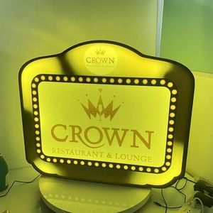 NOVO LED Recarregável personalizado lounge bar de vinho Apresentador de garrafas de festas box de marquise Box de carta de carta intercambiável BB0325