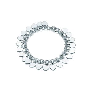 أزياء سحر الأساور الشهيرة 925 Sterling Silver Designer Brands الكلاسيكية Charm DIY سوار Multi Heart ملصق يدوية المجوهرات