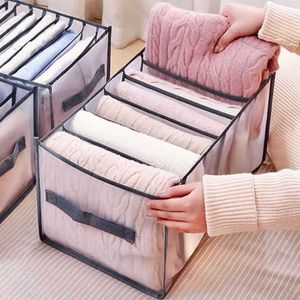 Storage Boxes Bins Clothes Pants Organizers for Cabinets Drawers Folding T-shirt Jeans Storage Box Home Wardrobe Separator Underwear Organizer P230324