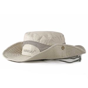 ワイドブリム帽子2022ファッションバケットハットマン釣りハイキングカウボーイハットクイックドライウィメン帽子漁師帽子屋外UVサンプロテクション通気性キャップP230311