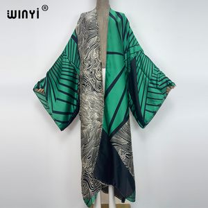 Kvinnors badkläder Winyi Summer Holiday Beach Wear Cover Up Sweet Lady Boho Cardigan Stitch Colorful Sexy Holiday Long Sleeve Kimono Kaftan 220325