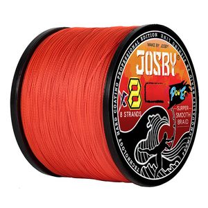 Örgü Hat Josby 8 Örgülü Balıkçılık 1000m Çok Filament PE 4 Strands Kordonu 10lb 85lb Güçlü Japonya Teknolojisi Turuncu 9 Renkler 230325