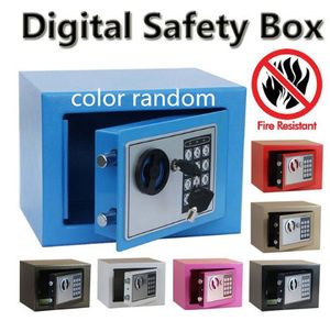 Caixas de armazenamento Bins Digital Safe Caixa Segurança Dinheiro Gun Electronic Bloqueio Seguro à prova de incêndio para casa StrongBox Small Cash Segurança Locável armazenamento 230324