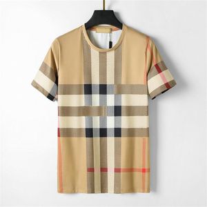 NEW Designer Fashion clothing of luxury T-shirt Quality Lattice texture tee short sleeve spring summer tide men and women t shirt Size M-XXXL