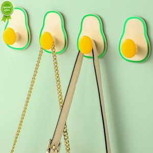 Nuovo 4/2/1PCS Avocado Gancio Gancio Decorazione Della Parete Borsa di Stoffa Adesivo Organizzatore Cremagliera Porta Asciugamani Da Bagno Cremagliera Porta chiave Cappotto Gancio di Stoccaggio