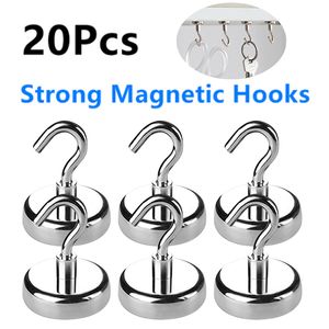 Hooks Rails 20Pcs Strong Magnetic Heavy Duty Wall Home Kitchen Bar Storage Organization for Hanger Key Coat Cup Hanging 230324