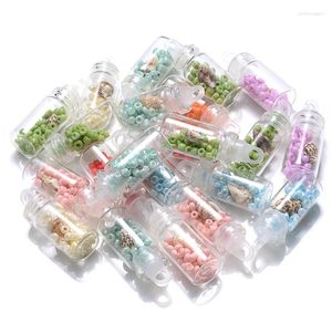 Charms 10Pcs/Lot 6 Color 11x30mm Glass Bottle Pendant Shell Acrylic Material For Jewelry Making DIY Necklace Bracelet Findings