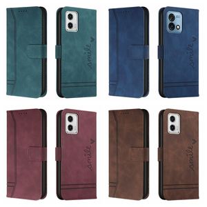 Vintage läder plånbokfodral för Google Pixel 7A Moto G Stylus 5G 2023 E13 G73 G53 G13 G23 Edge Plus G Edge 30 Lite Hand Hud Feel Retro ID Card -spåret Stand Flip Cover Pouch