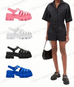 2023 Designer Sandalen Gummi Dicke Sohle Gang Hohl für Baotou Damen Casual Erhöhung Schnalle Römische Flut Outdoor Strand Wrap Toe Sandale mit Box 35- W1Ir #