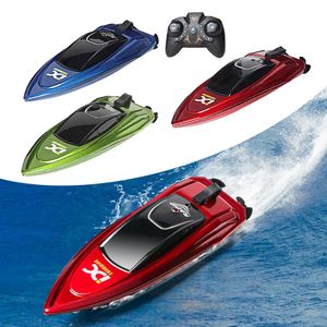 قوارب ElectricRC RC 24GHz Highspeed Ship Electric REMOTE REMOTE RACING WATER MODEL TOY مع مصابيح LED 230325