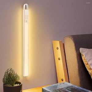 Duvar Lambası Hareket Algılama Modu LED Gece Işığı Dolaplar İçin 3 Mod Ultra Parlak Yatak Odası Dekora Aydınlatma Kancalı