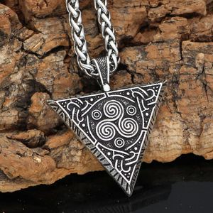 Pendant Necklaces The Horns Of Odin Norse Viking Horn Triskelion Dordic Necklace