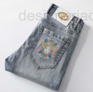 Men's Jeans Designer Medusa Summer Grey Hong Kong Fashion Korean Long Pants 18K6