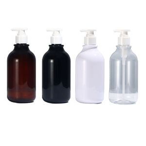 Packing Plastic Shiny Bottle Round Shoulder PET Four Color Showergel Bottes White Lotion Press Pump Portable Cosmetic Refillable Packaging Container