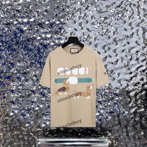 Xinxinbuy Men designer tee t shirt 23SS Japan hund bokstavstryck kortärmad bomullskvinnor svart vit blå khaki s-xl