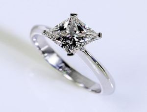 Princess Cut 1ct Lab Diamond Ring Any Original 925 Sterling Silver Engagement Fead Cand Anelli per donne Gioielli con gioielle ottime Bridal 7066626