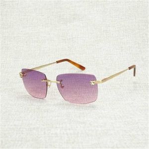 Occhiali da sole da donna di design di lusso da uomo Occhiali da sole vintage senza montatura quadrati stile leopardo da uomo Oculos con montatura in metallo Gafas da donna Accessori da guida per la spiaggia