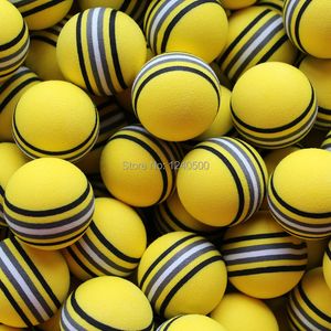 Golfbollar 100pcsbag Eva Foam Golf Balls Yellow Rainbow Sponge Inomhus Practice Ball Golf Training Aid 230325