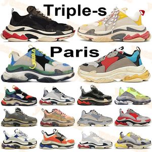 Casual Black Paris Balencigas Shoes Blue Balencaigaity Triple-S White Red Green Yellow Beige Light Grey Multi Men Women Sn Lnr