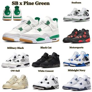 Big Jumpman Little Kids And 4 Jordens 4s Seafoam Military Black Cat Sail Red Thunder White Oreo Cactus Para Crianças De Basquete Infantil Sapatos De Tênis De Bebê Tamanho 9C-7Y