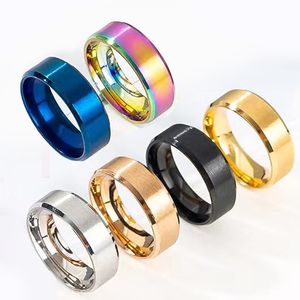 316L Pierścień ze stali nierdzewnej dla mężczyzn Kobiety złoto srebrne czarne mroźne pierścionki tytanowe promocja biżuterii na przyjęcie darowe rocznicowy akcesoria hurtowa