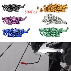 Gabbie per bottiglie d'acqua 500pcs 2mm Tappi terminali per cavo bici per Mtb Lega di alluminio Cavo freno per bicicletta Alloggiamento terminale Puntali Crimps Punta Parapolvere 230325