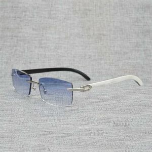 Luxusdesigner hochwertige Sonnenbrille 20% Rabatt auf Vintage Buffalo Horn Randless Männer natürliche Holzquadratgläser Metall Rahmen Frauen Holztöne Oculos Brille 012n