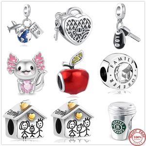925 Silberperlen-Charms für Pandora-Charm-Armbänder, Designer für Frauen, Haus, Familie, Junge, Mädchen, Baum, Apfel-Anhänger