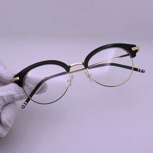 Luxury Designer Fashion Solglasögon 20% rabatt på Metal Round Fashionable Korean Version Myopia Lens Ultra-Light Optical Frame TB-706